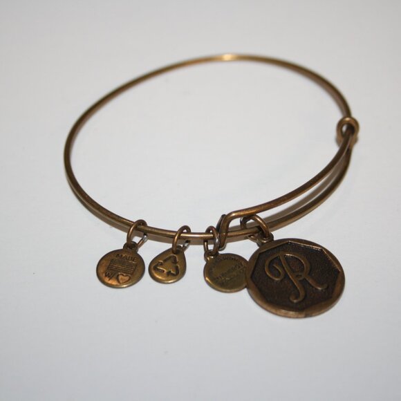 Gold Letter R Alex and Ani charm bracelet 2015 - Picture 3 of 4
